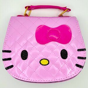 Glam Pink Embroidered Vinyl Hello Kitty Sanrio Crossbody Bag Purse Handbag New